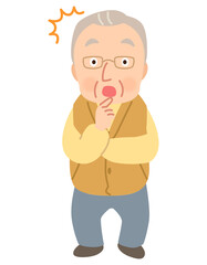 高齢男性　表情ポーズ　シニア　高齢者　後期高齢者