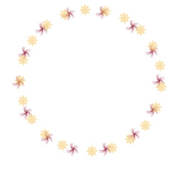 Watercolor floral wreath. Hand painted frame of greenery, wildflowers, herbs. Botanical illustration for design, print or background