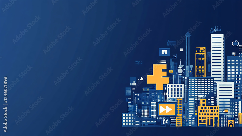 Poster digital marketing and communication concept marketing strategies using data-driven insights, and per