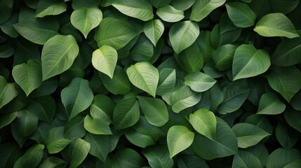 Obraz premium A lush, tropical background of green leaves.