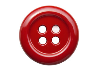 Red button isolated on transparent background background