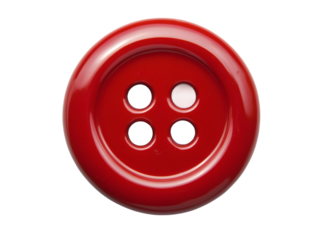 Red button isolated on transparent background background