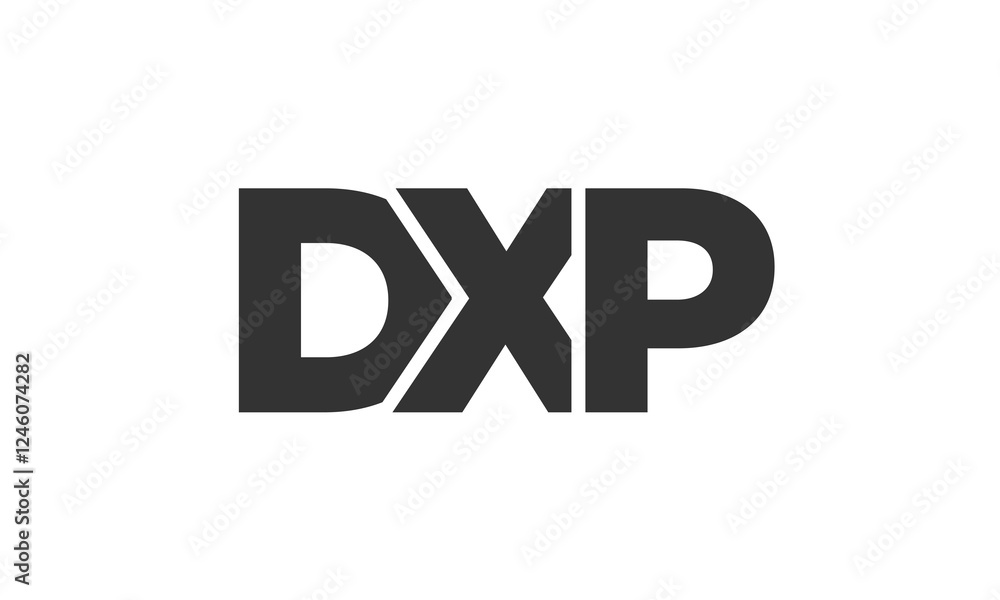 Poster dxp logo design template with strong and modern bold text. initial based vector logotype featuring s