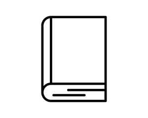 Clean line art illustration of a closed book. Perfect for websites, apps, educational materials, or any project needing a simple, modern book icon.  Versatile design suitable for various applications.