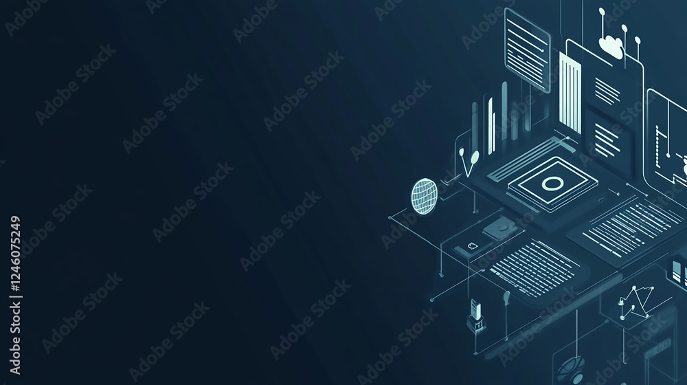 Poster big data transforms digital marketing data technology background email symbol in the center of a net