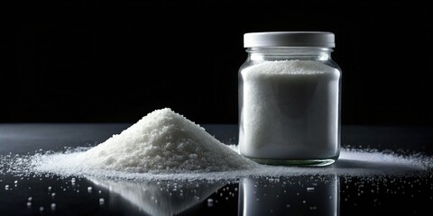 Silhouette of sodium selenate (CAS 13410-01-0) in white plastic lab packaging.  Clean, stark image.