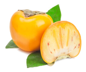 persimmon on white background