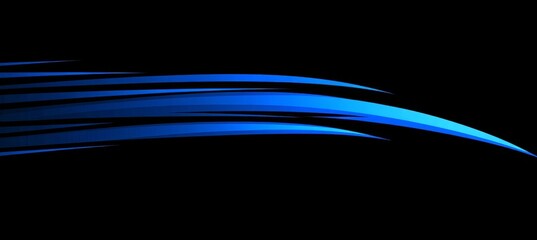 Fototapeta premium Abstract Blue Streak on Black Background Dynamic Motion Lines in a Sleek and Modern Design