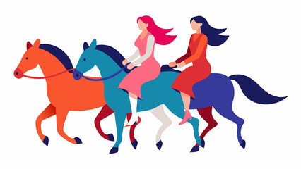 Empowered Women, Riding Free on International Women's Day Joy Unity Happy Horses
