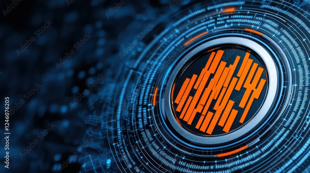 Poster abstract digital background with futuristic circular design elements