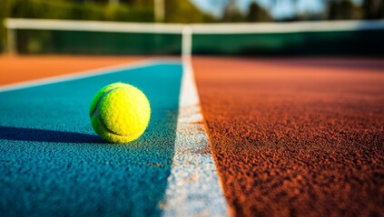 Tennis ball court line sunlight outdoor game