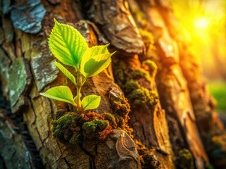 Spring's rebirth: a double exposure reveals new life entwined with the enduring spirit of an ancient tree.