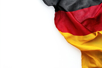 Partially visible German flag on minimalist white background
