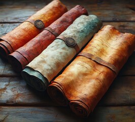 ancient parchment scrolls collection vintage aged paper artifacts