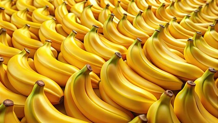Obraz premium Surreal, high-depth-of-field banana photography creates an infinite, repeating texture perfect for a wallpaper.