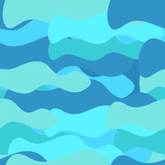Blue Ocean Waves Seamless Pattern