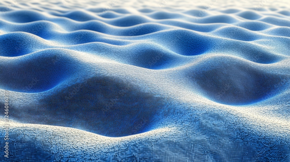 Aufkleber abstract waveform futuristic digital grid structure with bright cyan hue in high resolution