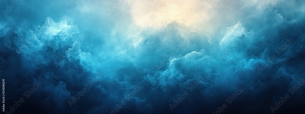 Aufkleber turquoise and ocean blue abstract background with soft focus gradient and distressed texture