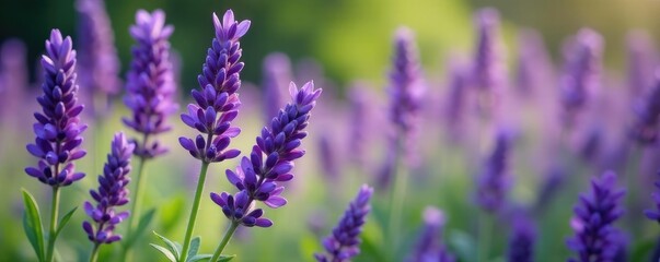 Obraz premium Delicate lavender blooms with intricate details, garden, purple flowers