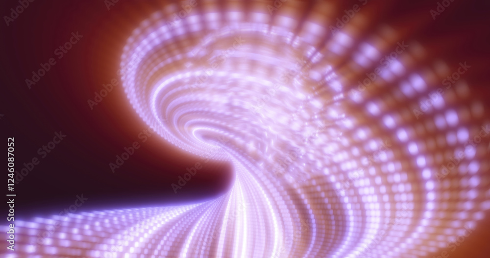 Poster abstract image of a fluid wave pattern in shades of purple with a glowing, dynamic effect, resemblin