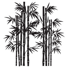 Obraz premium Bamboo silhouette vector illustration design