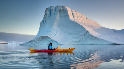 kayaking on the sea in north 
