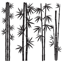 Naklejka premium Bamboo silhouette vector illustration design
