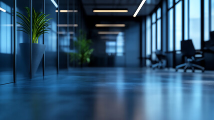 Beautiful blurred background of a light modern office interior with panoramic windows and beautiful Panoramic Background of Office Interior - Stunning Defocused View