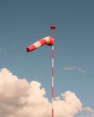 windsock against blue sky