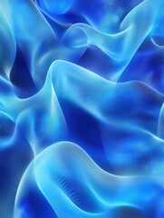Obraz premium Blue abstract wavy 3d holographic scientific background