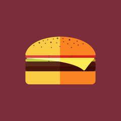 Flat vector illustration of a hamburger