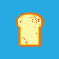 Flat vector illustration of bread slice