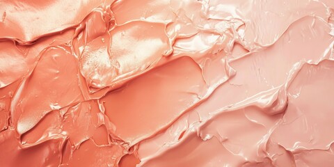 Seamless Pastel Peach to Soft Coral Gradient 3D Style, Monochromatic Wave Texture Pattern Background