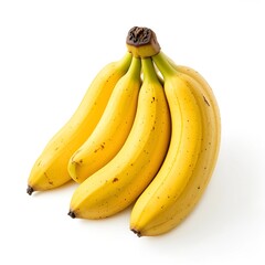 Fresh, yellow bunch of bananas. Solid white background color 