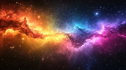 Fototapeta premium abstract galaxy background with bright stars and rainbow colors
