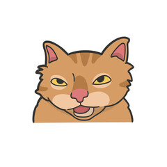 Fototapeta premium Silly Orange Cat Meme Sticker PNG T-shirt Cute Illustration