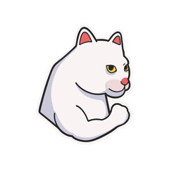 Muscle Cat Meme Sticker PNG T-shirt Cute Illustration