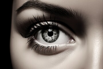 Fototapeta premium Relief for Dry Eyes: Woman Applying Eye Drops with Eyedropper for Effective Medicine