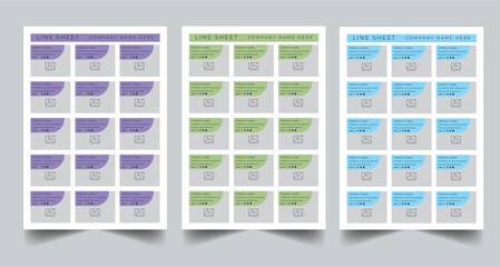 Product Catalog Design, Product Line Sheet Template, Wholesale Template,