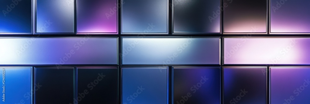 Poster abstract geometric pattern with gradient blue and purple rectangles in modern design