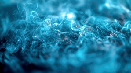 Fototapeta premium Abstract Blue Smoke: Dynamic Swirls and Ethereal Textures. A Serene and Mystical Digital Art Background