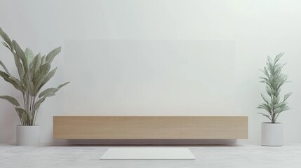 Minimalist Living Room with Modern Furniture and Indoor Plants