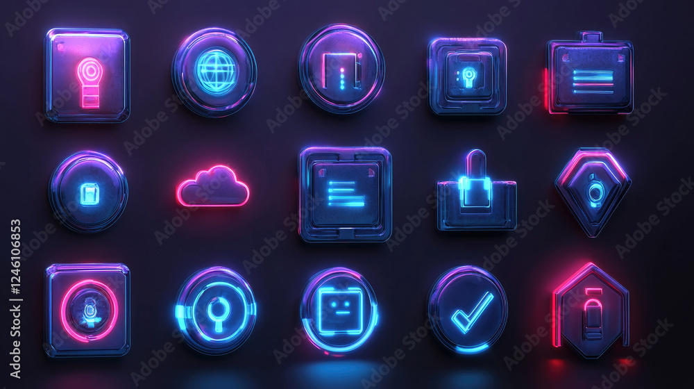 Poster a glowing digital padlock in a dark environment symbolizes cybersecurity and data protection ideal f