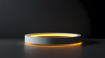 Futuristic glowing halo installation