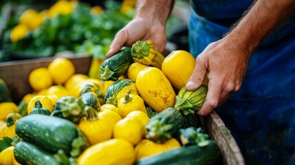 Fresh Zucchini and Squash at the Farmers Market