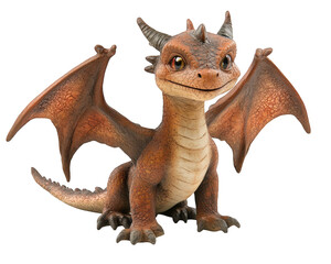playful baby dragon with oversized wings looks curious and friendly. Its vibrant orange scales and...