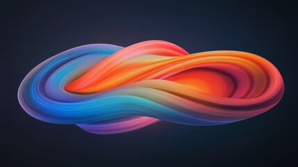 Obraz premium A stunning digital composition showing an elliptical form with vivid stripes of red, orange,