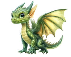 playful baby dragon with oversized wings, looking curious and vibrant. This charming creature embodies sense of wonder and adventure, perfect for fantasy themes