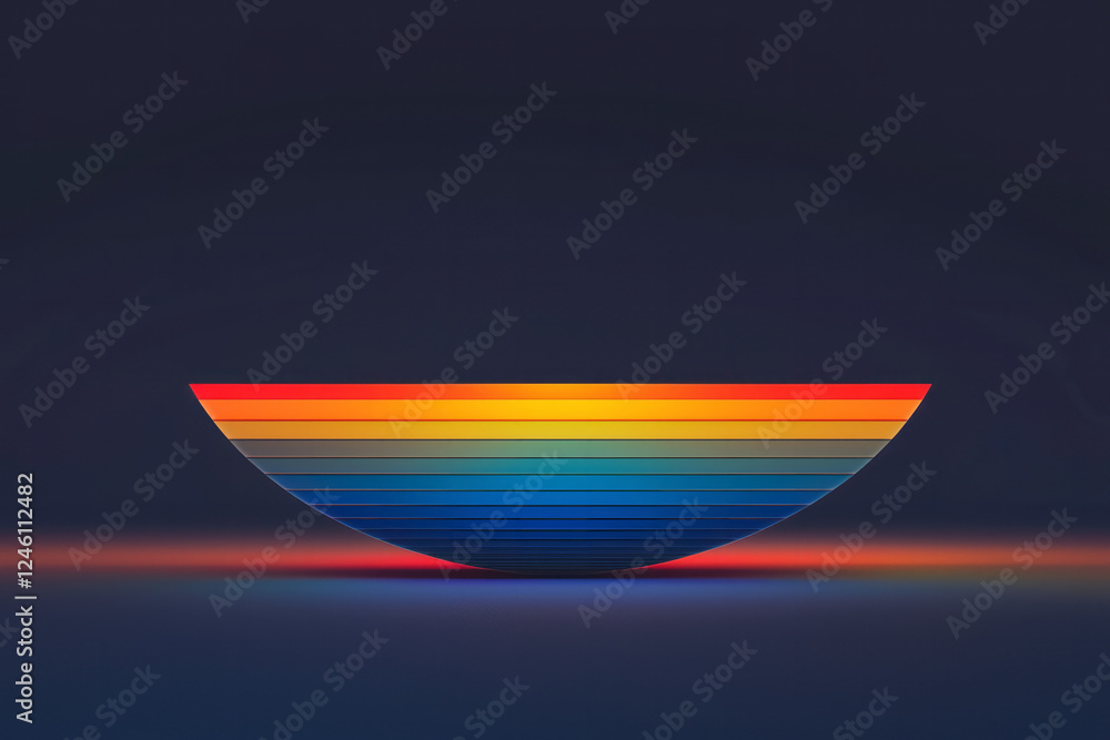 Poster a mesmerizing, smooth-pulsing animation of an elliptical shape adorned with vivid horizontal