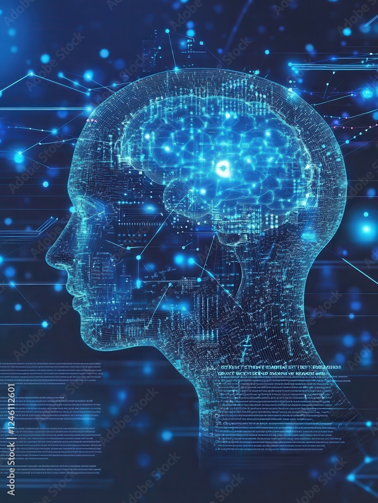 Poster blurred background with copy space for machine learning infographic